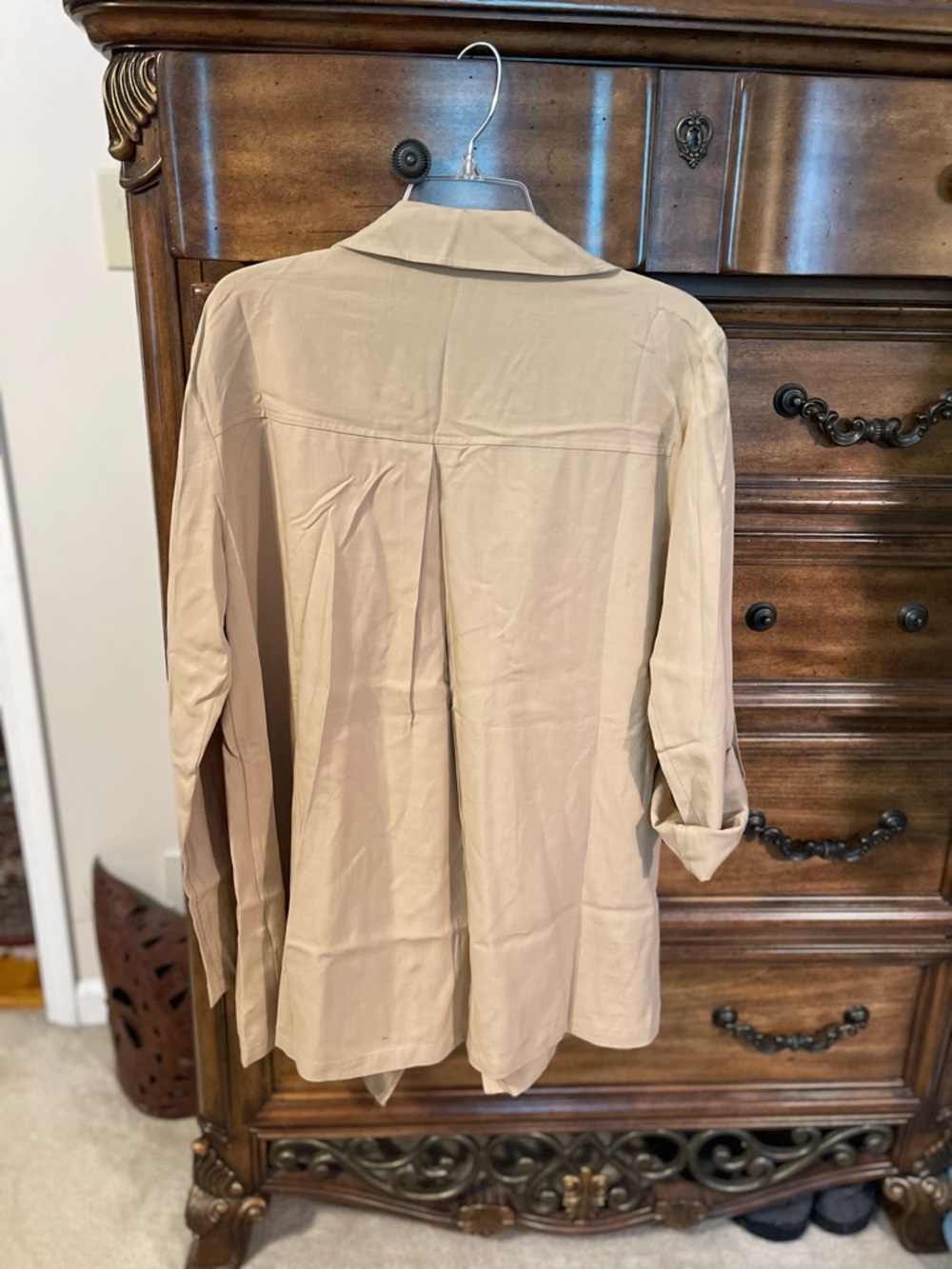 Mystree Taupe Open Drape Trench Coat - Picture 5 of 5